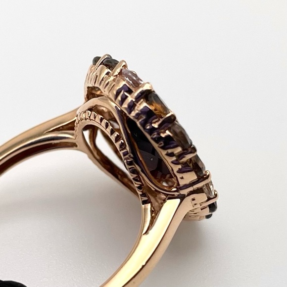 Le Vian 14KT Rhodolite Smoky Quartz Diamond Ring - Picture 5 of 7